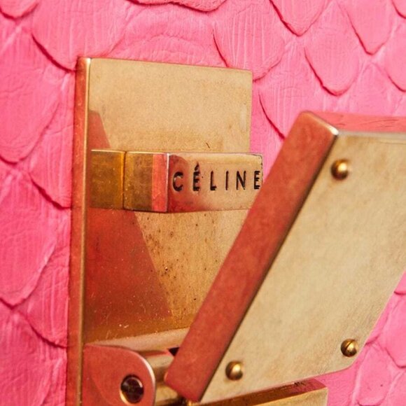Celine Pink Python Medium Classic Box Flap Bag - Picture 6 of 11